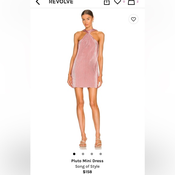 Revolve Pink Mini Dress with a Twist Neckline, Size Small - Picture 5 of 6